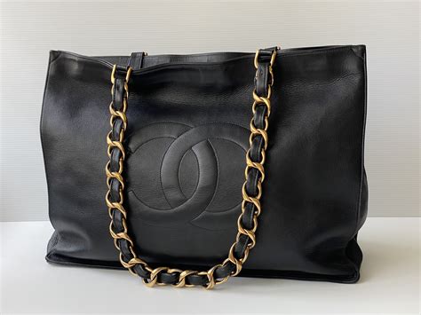 vintage chanel black tote|chanel vintage jumbo.